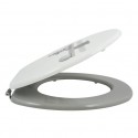 MSV Asiento de inodoro MDF SPIRIT Gris - Bisagras de acero inoxidable MSV