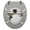 MSV Toilet Seat MDF SCOTT Dog Beige - Stainless Steel Hinges MSV