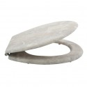 MSV Asiento de inodoro MDF STONEHENGE Gris - Bisagras de acero inoxidable MSV