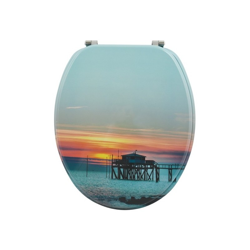 Toilet seat SUNSET MDF stainless steel hinges MSV