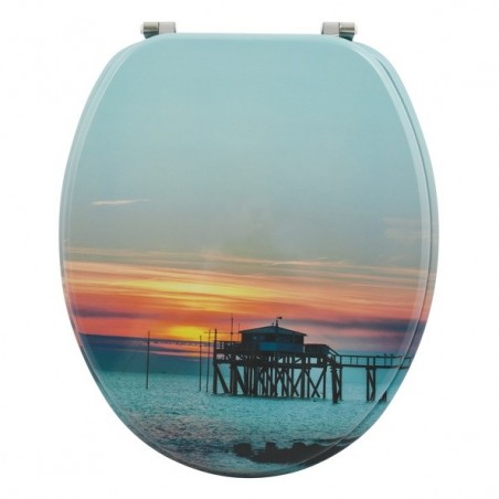 MSV Toilet Seat MDF STONEHENGE Gray - Stainless Steel Hinges MSV