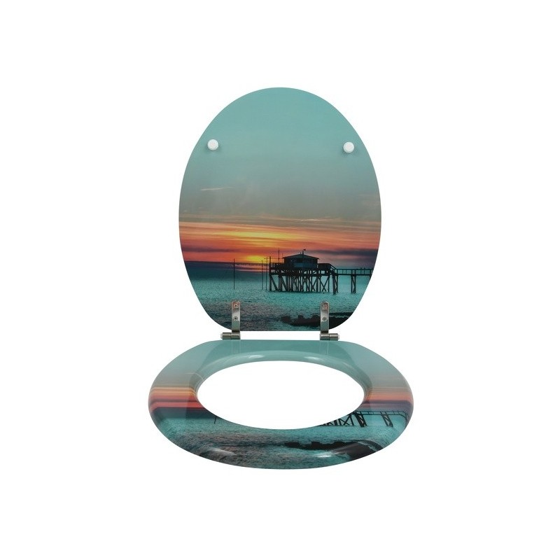 Toilet seat SUNSET MDF stainless steel hinges MSV