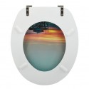 MSV Asiento de inodoro MDF SUNSET - Bisagras de acero inoxidable MSV