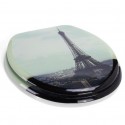 MSV Asiento de inodoro MDF TOUR EIFFEL Gris - Bisagras Acero Inoxidable MSV