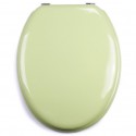 MSV Asiento de inodoro MDF CLÉO Verde Almendra - Bisagras Acero Inoxidable MSV