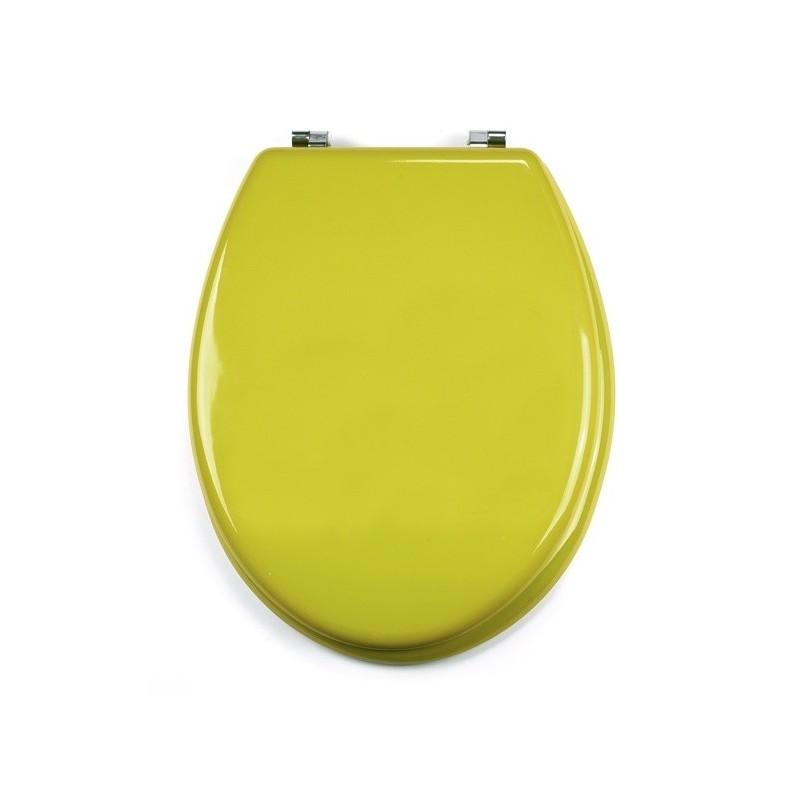 MSV Asiento de inodoro MDF CLÉO Verde  - Bisagras Acero Inoxidable MSV