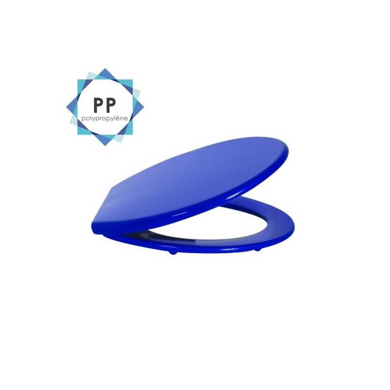 MSV Asiento de inodoro PP Azul  - Bisagras de PS MSV