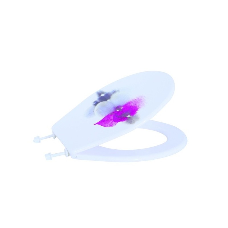 MSV Copriwater PP BORNEO Bianco & Rosa - Cerniere PS MSV