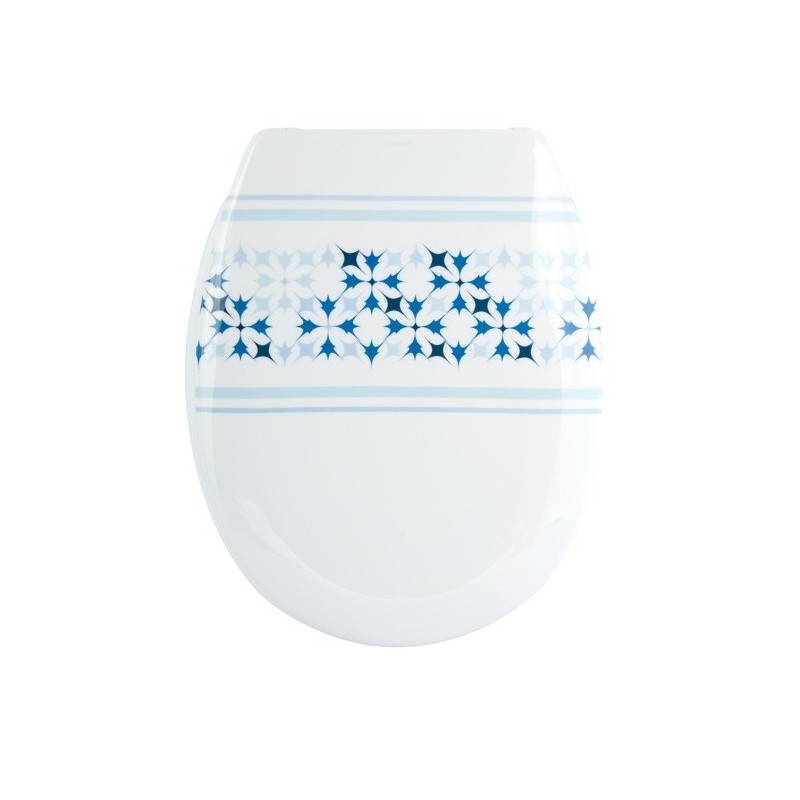 MSV Copriwater Plastica MALTA blu e bianco - Cerniere PS MSV