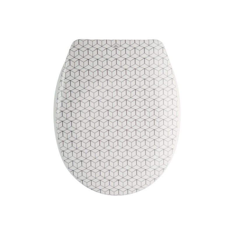 MSV Asiento de inodoro Thermo Duro MOSAIK Gris - Bisagras de PS MSV