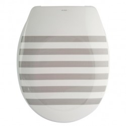MSV Asiento de inodoro Thermo Duro SEAUVILLE Gris - Bisagras de PS MSV