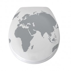 MSV Copriwater Plastica WORLD Grigio e Bianco - Cerniere PS MSV