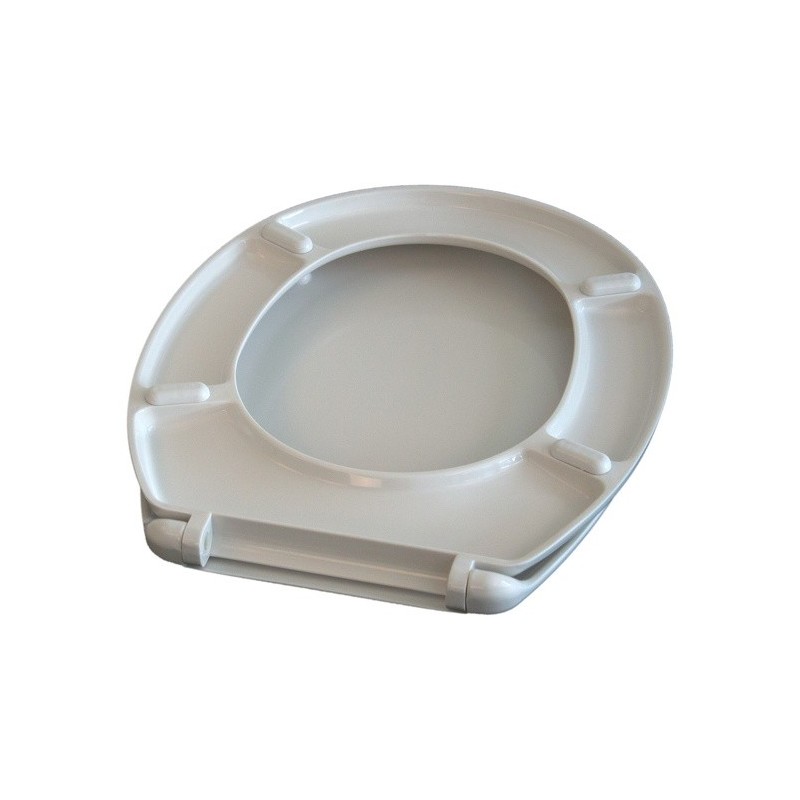 MSV Asiento de inodoro Thermo Duro WOLRD Gris y Blanco - Bisagras de PS MSV