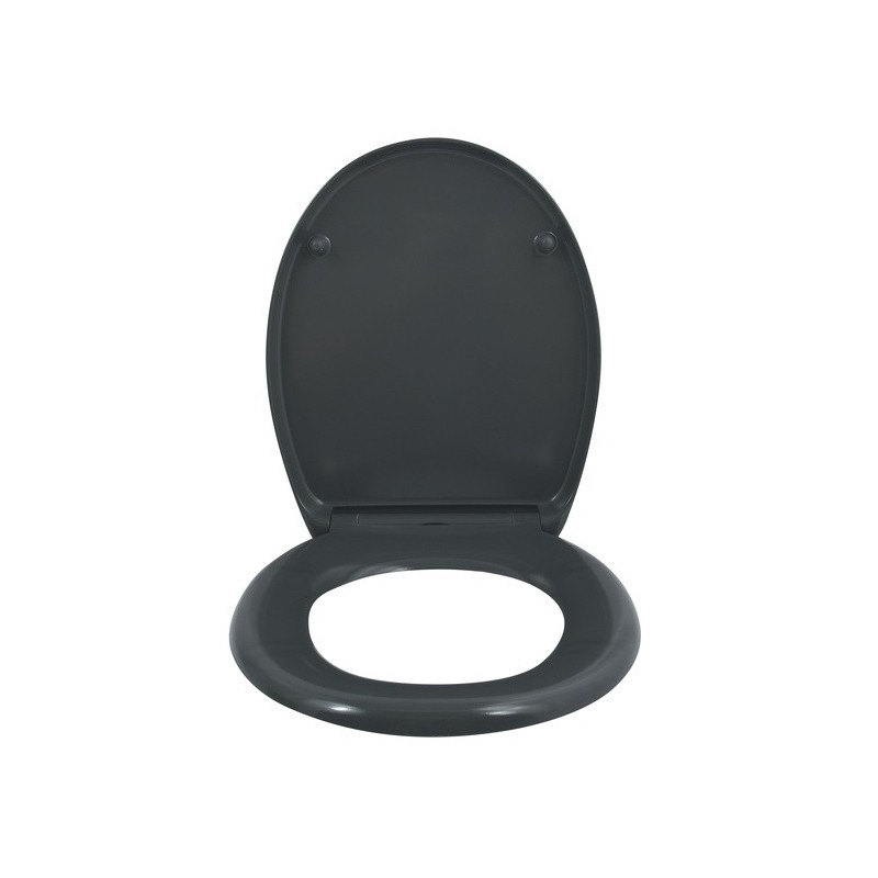 Abattant Wc EASY CLIP Thermo Dur Gris - Charnières Inox Spirella Spirella
