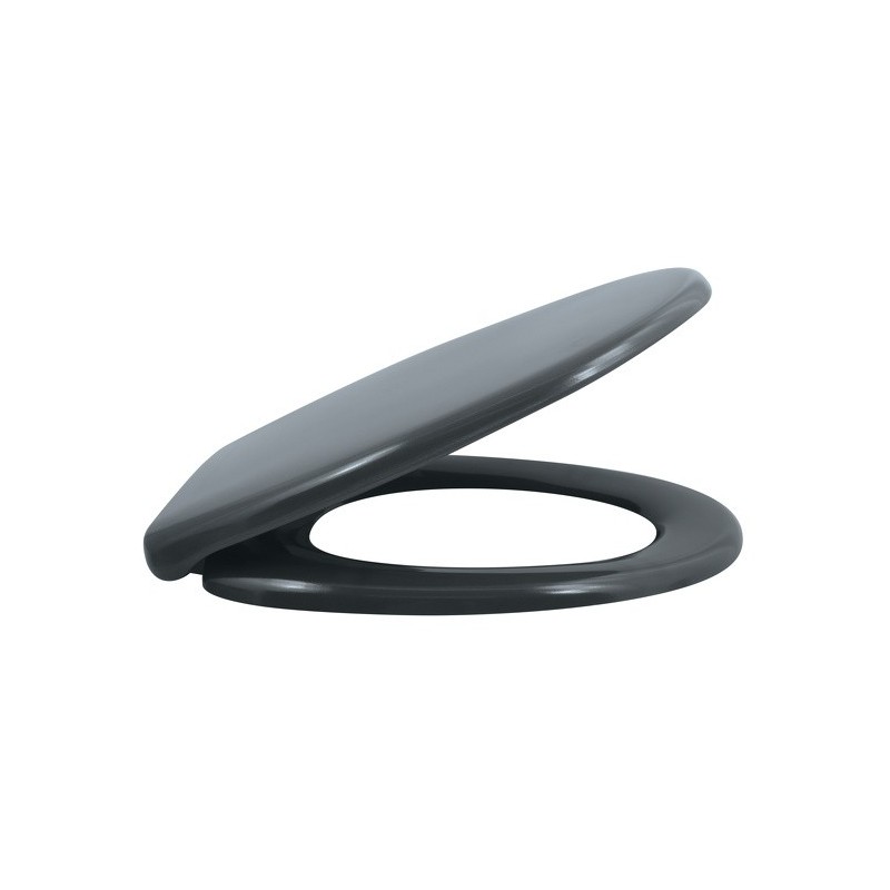 Spirella Toilet Seat EASY CLIP Thermoset Black - Stainless Steel Hinges Spirella