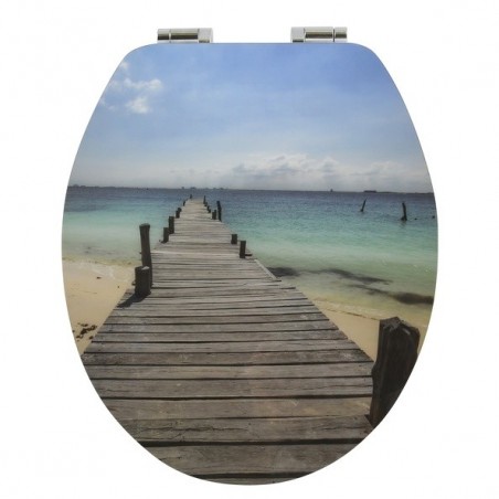 Spirella Asiento de inodoro MDF MALDIVES Multicolor - Bisagras de Zinc Spirella