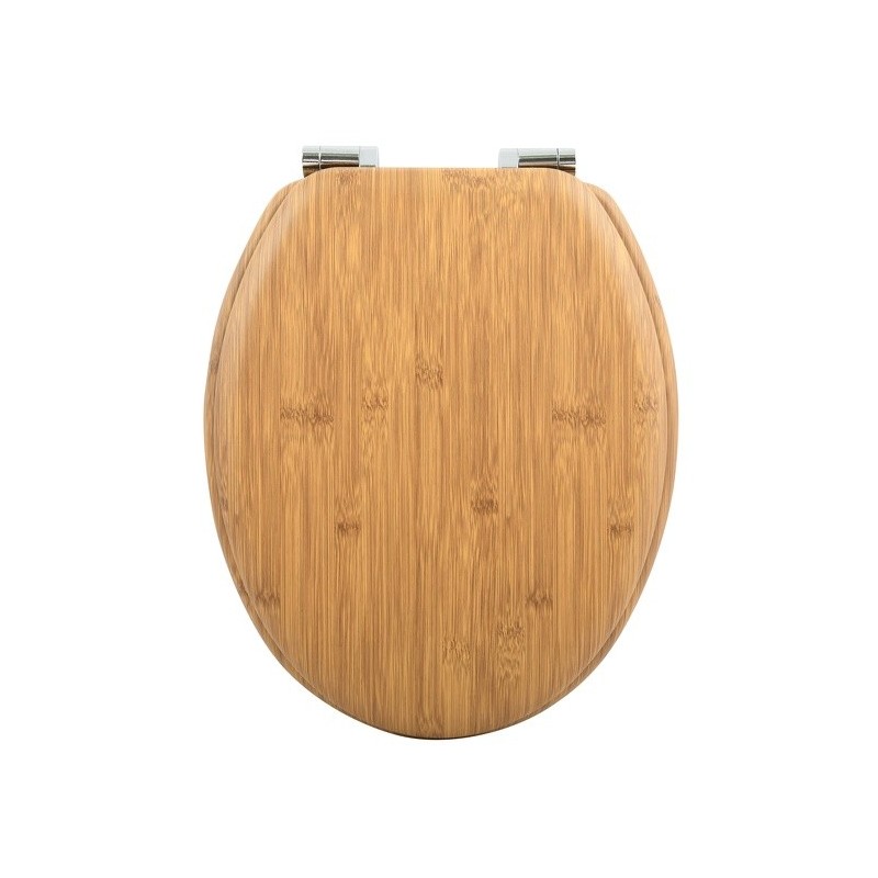 MSV Copriwater Legno Finitura Tortora Lucido - Cerniere Acciaio ox Spirella