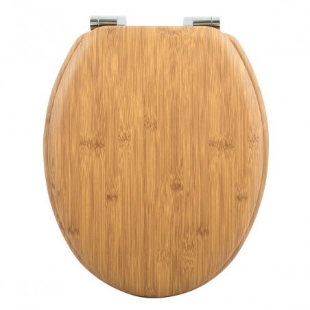 MSV WC-Sitz aus MDF, glänzendes Taupe-Finish  Edelstahlscharniere Spirella