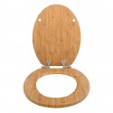 Spirella Asiento de inodoro MDF & PVC BORNEO Madera - Bisagras de Zinc Spirella