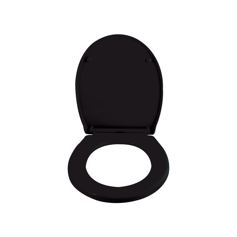 Abattant WC PP HARRY Noir - Charnière Zinc Spirella Spirella