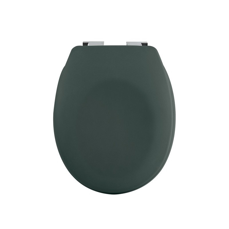 Spirella Asiento de inodoro Thermo Duro NEELA Verde Oscuro Mate - Bisagras de ABS cromado Spirella