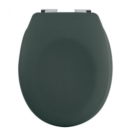 Spirella Asiento de inodoro Thermo Duro NEELA Verde Oscuro Mate - Bisagras de ABS cromado Spirella