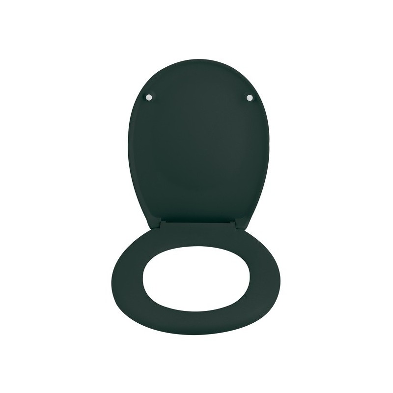 Spirella Asiento de inodoro Thermo Duro NEELA Verde Oscuro Mate - Bisagras de ABS cromado Spirella
