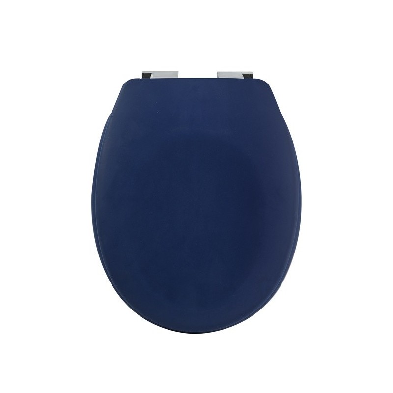 Spirella Asiento de inodoro Thermo Duro NEELA Azul Oscuro Mate - Bisagras de ABS cromado Spirella