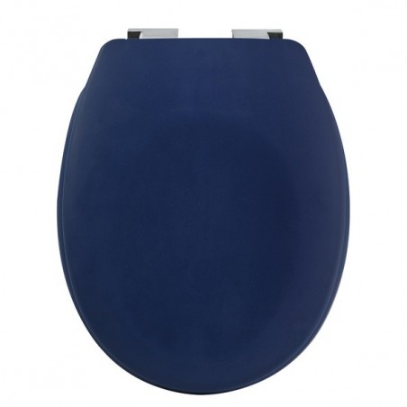 Spirella Asiento de inodoro Thermo Duro NEELA Azul Oscuro Mate - Bisagras de ABS cromado Spirella