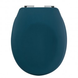 Spirella Asiento de inodoro Thermo Duro NEELA azul Mate- Bisagras de ABS cromado Spirella
