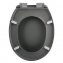 Spirella Asiento de inodoro Thermo Duro NEELA Gris Mate - Bisagras de ABS cromado Spirella