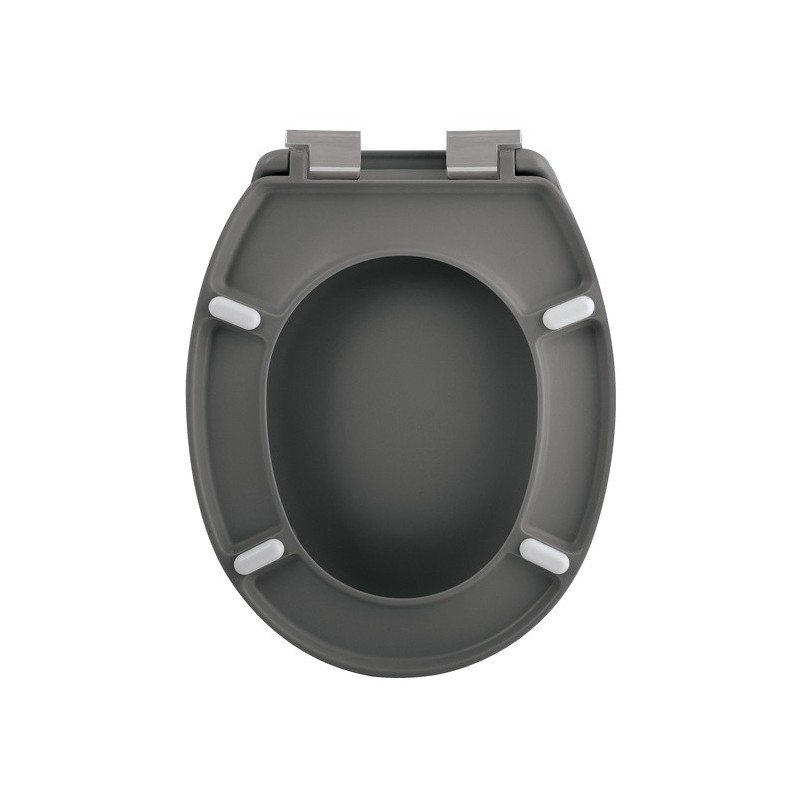 Spirella Toilet Seat Thermoset NEELA Matt Gray - Chromed ABS Hinges Spirella