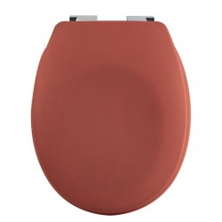 Spirella Toilet Seat Thermoset NEELA Terracotta Mat - Chromed ABS Hinges
