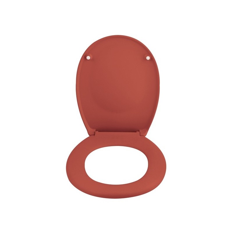 Spirella Toilet Seat Thermoset NEELA Terracotta Mat - Chromed ABS Hinges Spirella
