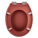Spirella Asiento de inodoro Thermo Duro NEELA Terracota Mat - Bisagras de ABS cromado Spirella