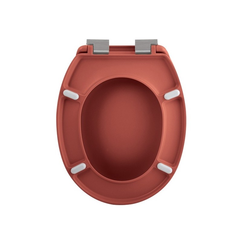 Spirella Copriwater Plastica NEELA TaPP etino in terracotta - Cerniere in ABS cromato Spirella