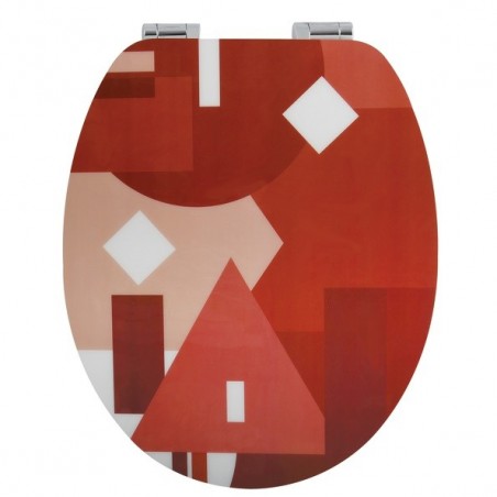 Abattant Wc MDF Terracotta Effet Gloss - Charnières Zinc Spirella Spirella