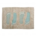 Tapis de bain Coton 40x60cm Pied Bleu & Gris MSV MSV