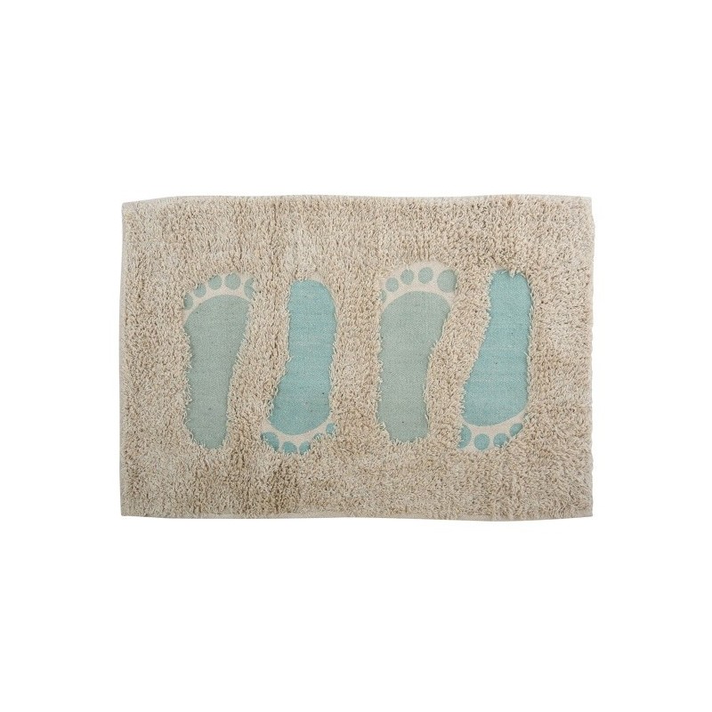 MSV Badematte Baumwoll PIED 40x60cm Blau & Grau MSV