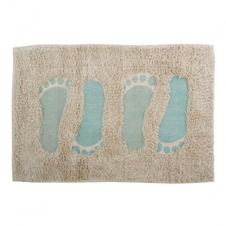 MSV Tappetino da bagno cotone PIED 40x60 cm blu e grigio MSV