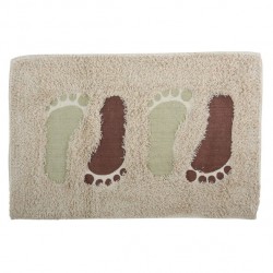 MSV Alfombra de baño de algodón PIED 40x60cm Marrón y Gris MSV