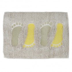 Tapis de bain Coton 40x60cm Pied Taupe & Anis MSV