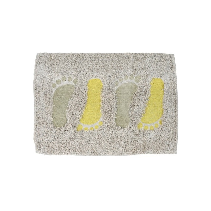 Tapis de bain Coton 40x60cm Pied Taupe & Anis MSV MSV