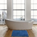 MSV Alfombra de baño de algodón 45x70cm Azul marino MSV