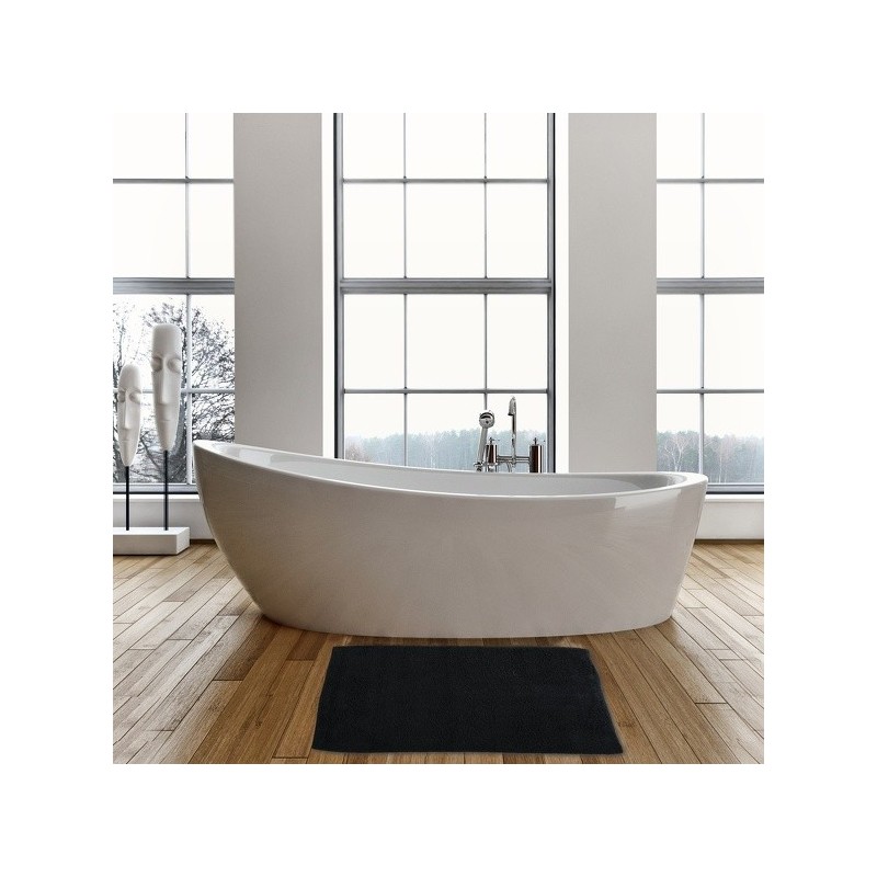 MSV Alfombra de baño de algodón 45x70cm Negro MSV