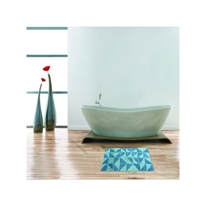 MSV Tappetino da bagno Tappeto Bagno Cotone 50x80Cm CALULA Blu MSV