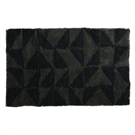 MSV Alfombra de baño de algodón CALULA 50x80cm Negro y Gris MSV
