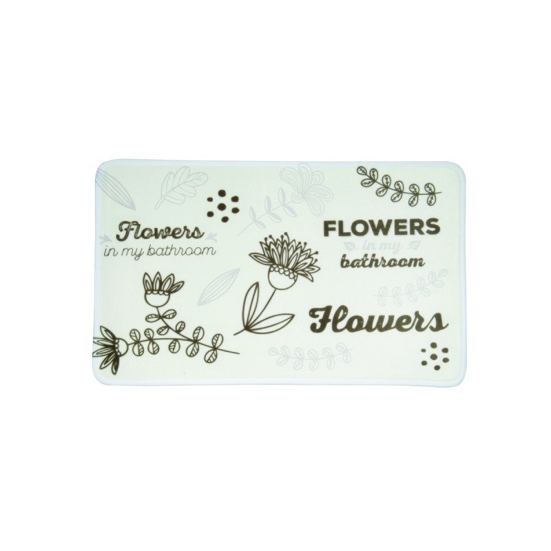 MSV Badematte Mikrofaser 45x75cm Blumen MSV