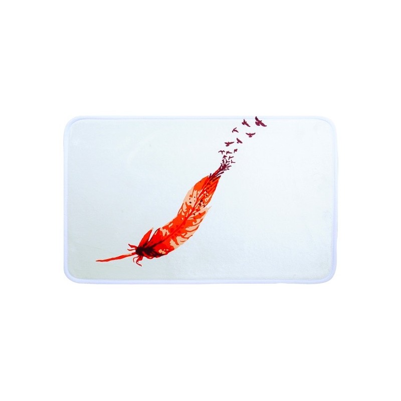 MSV Bathroom mat INDIA Microfiber 45x75cm White & Orange MSV