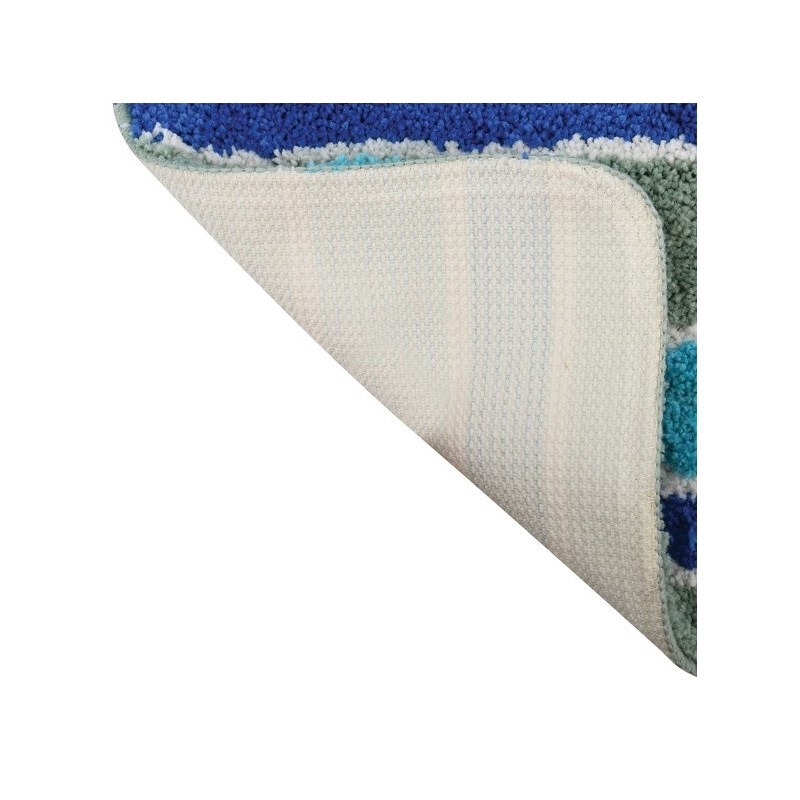 MSV Alfombra Baño Microfibra QUITO 50x80cm Azul y Verde MSV